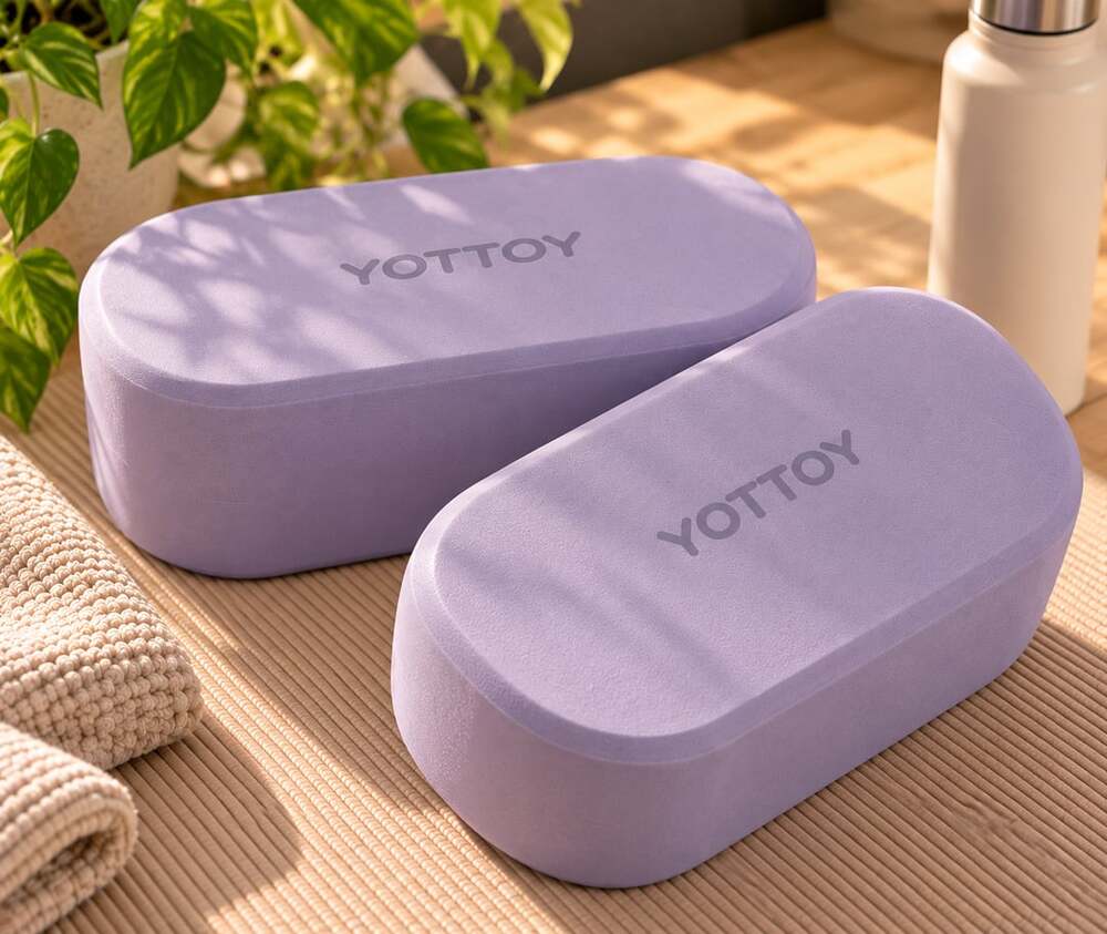 Yottoy Extra Large EVA Yoga Blocks 2 Pack Lilac Purple